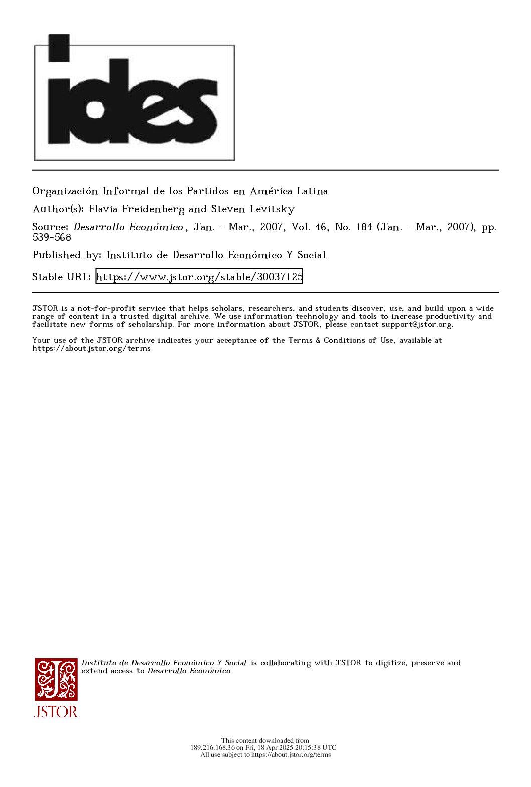 Portada del documento